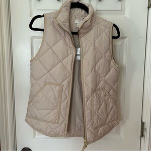 J. Crew cream quilted vest